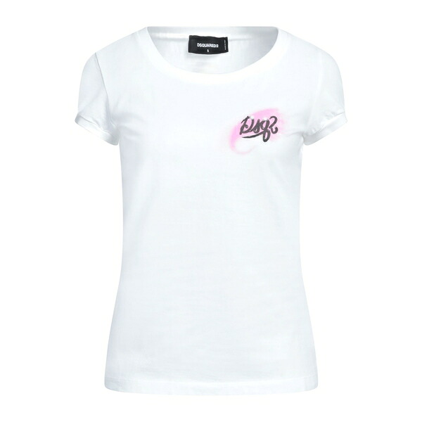 【送料無料】 ディースクエアード レディース Tシャツ トップス T-shirts White