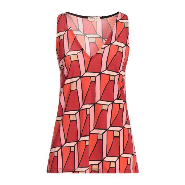 【送料無料】 シユ レディース Tシャツ トップス Tops Red