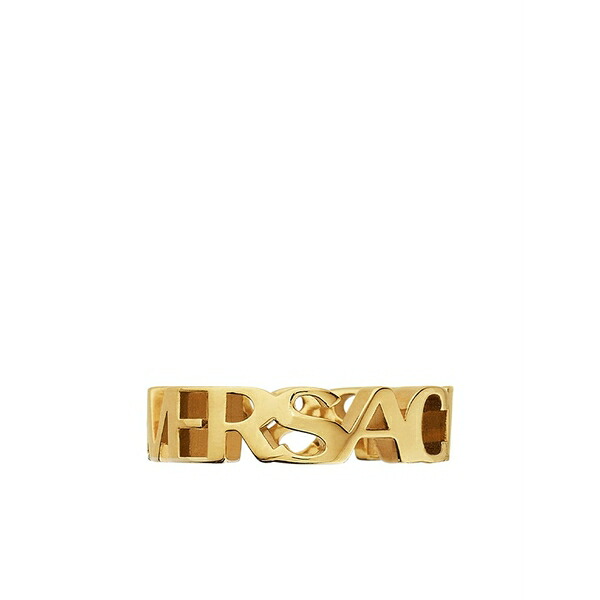 ヴェルサーチ メンズ 輪っか 添え物 Logo letter ring Gold