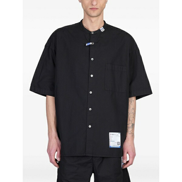 ミハラヤスヒロ メンズ シャツ トップス Cotton shirt Black カジュアルシャツ-メンズファッション-トップス