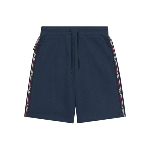 ジーシーディーエス メンズ 心地好いズボン下 ボトムス Logo-embellishment track shorts Blue