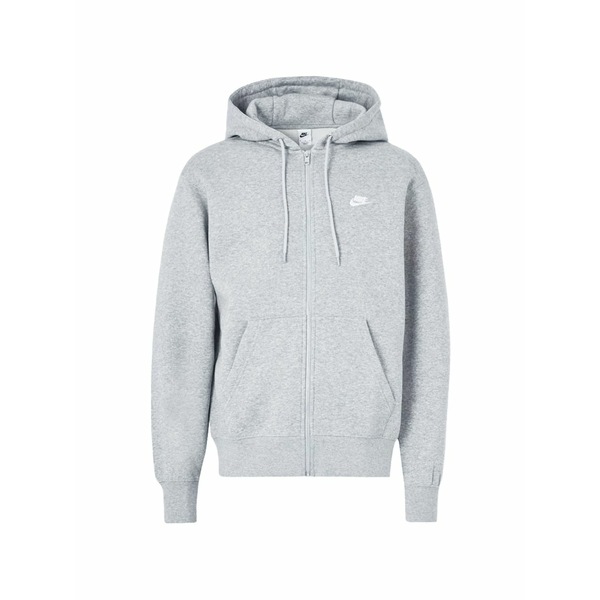 ナイキ メンズ パーカー・スウェットシャツ アウター Logo-embroidered zip-fastening hoodie Grey