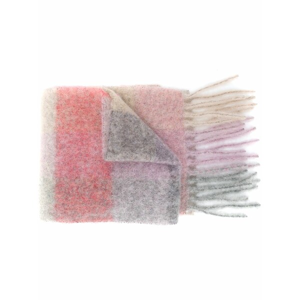 アクネ ストゥディオズ メンズ えり巻き・袈裟・えり巻き 付属物 Checked mohair-blend scarf Neutrals
