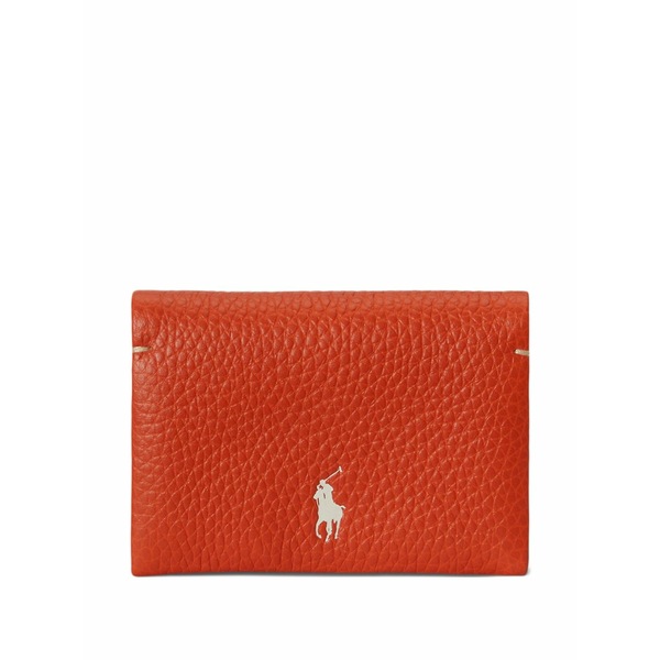 ラルフローレン レディース 紙入れ 付属品 Pebbled leather snap wallet Orange