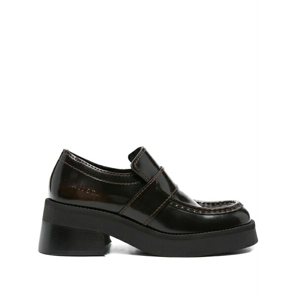 ミスタ レディース スリッポン・ローファー シューズ Lib leather platform loafers Brown
