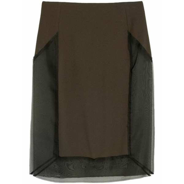 アミ レディース スカート ボトムス Tulle-panel straight skirt  Green