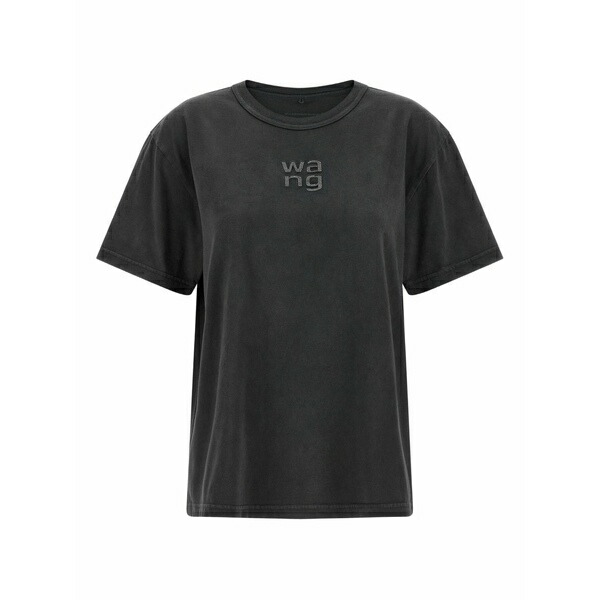 アレキサンダーワン レディース プルオーバー トップス Rhinestone logo t-shirt Grey