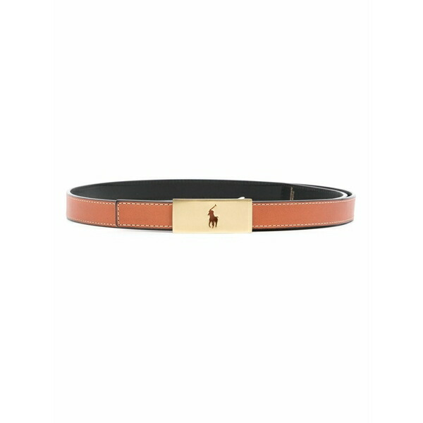 ラルフローレン レディース ベルト アクセサリー Polo id leather belt Brown｜asty