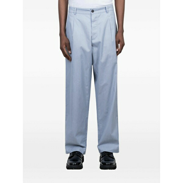 ユニバーサルワークス メンズ カジュアルパンツ ボトムス Duke front-pleat trousers Blue|asty