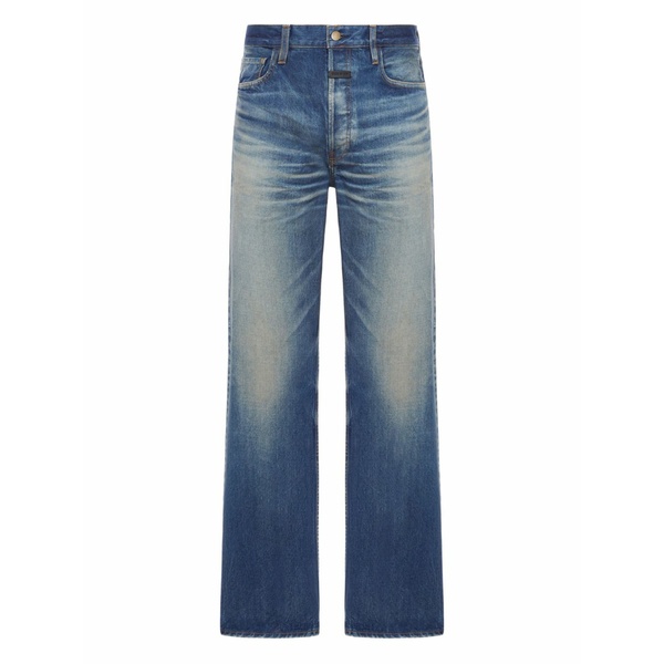 フィアオブゴッド メンズ デニムパンツ ボトムス Straight-leg cotton jeans Blue｜asty