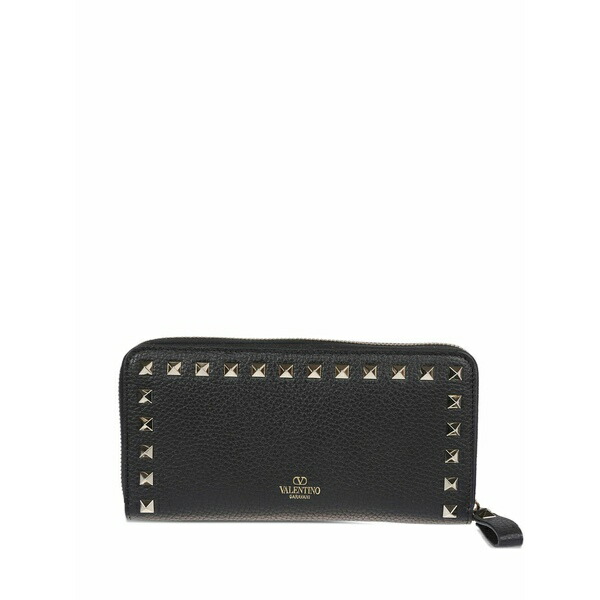 ヴァレンティノ ガラヴァーニ レディース 金入れ 付属物 Rockstud zipped wallet Black