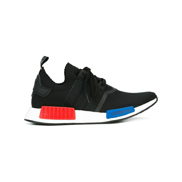 アディダス メンズ スニーカー シューズ Nmd r1 primeknit og \"black/red/blue\" sneakers Black