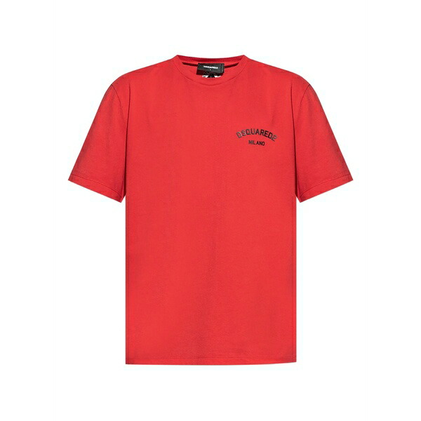 ディースクエアード メンズ Tシャツ トップス Logo-print t-shirt Red｜asty