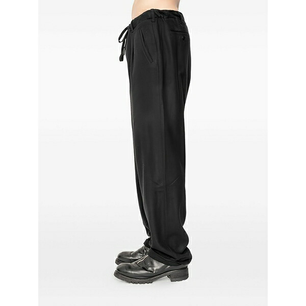 アンドレア ヤコブ メンズ カジュアルパンツ ボトムス Drawstring-waist trousers Black|asty