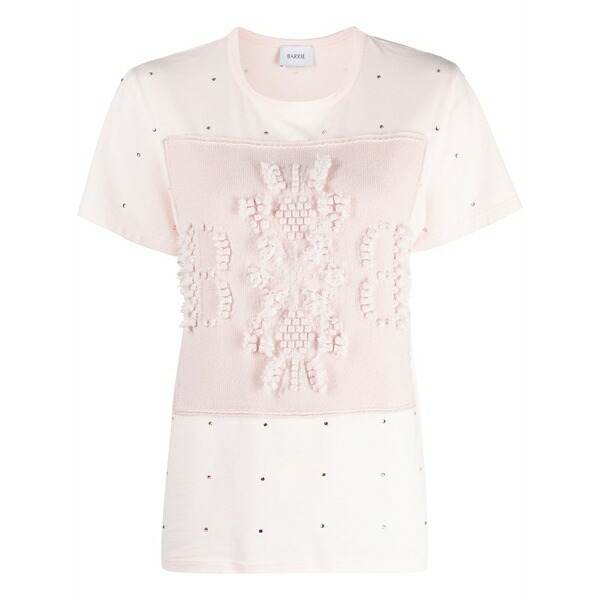 バリー レディース Tシャツ トップス Logo-embroidered embellished t-shirt Pink｜asty 75,790円