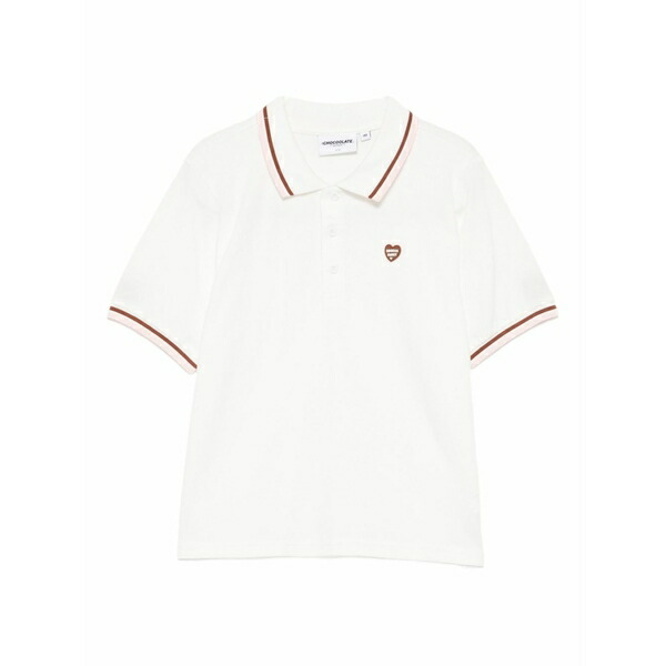 チョコレート レディース ポロシャツ トップス Logo-embroidered polo shirt White|asty