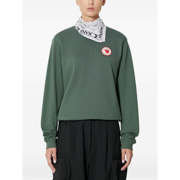 フェールラーベン レディース ニット&セーター アウター Logo patch crew neck top Green｜asty