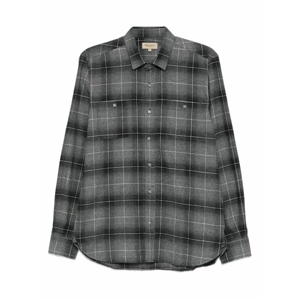 毛糸 分限者 メンズ プルオーバー トップス Checked shirt Grey