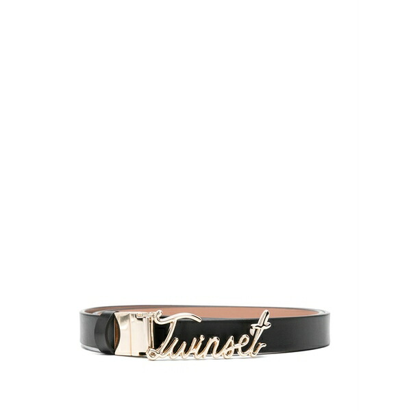 ツインセット レディース ベルト アクセサリー Logo-detail belt Black｜asty 24,600円