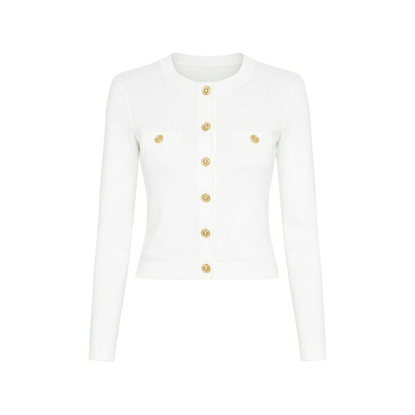 ラジャンス レディース カーディガン アウター Toulouse button cardigan White|asty