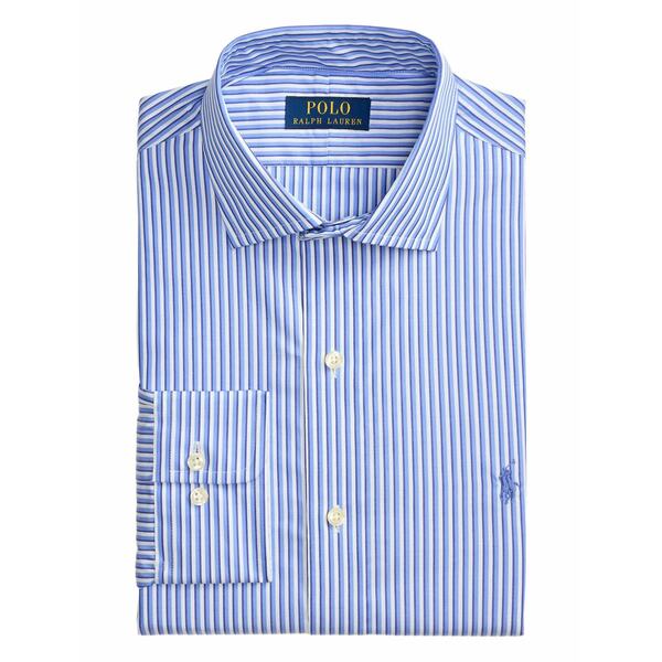 ラルフローレン メンズ シャツ トップス Striped-pattern long-sleeve shirt Blue