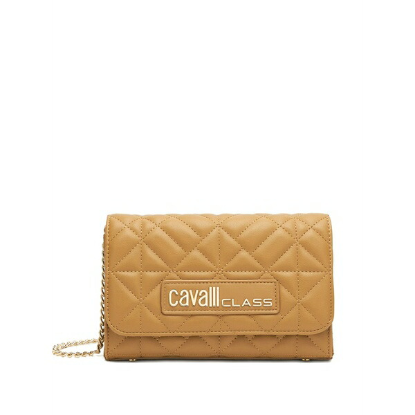 ロベルトカヴァリ レディース ショルダーバッグ バッグ Chain quilted shoulder bag Brown|asty