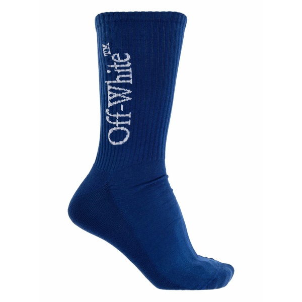 象牙色 メンズ ソックス アンダー御召しもの Logo-print cotton socks Blue