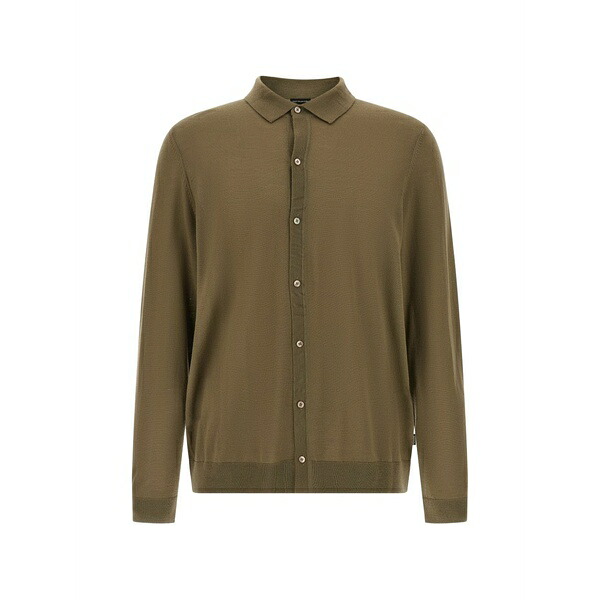 雇い主 メンズ プルオーバー トップス Helbert buttoned shirt Green