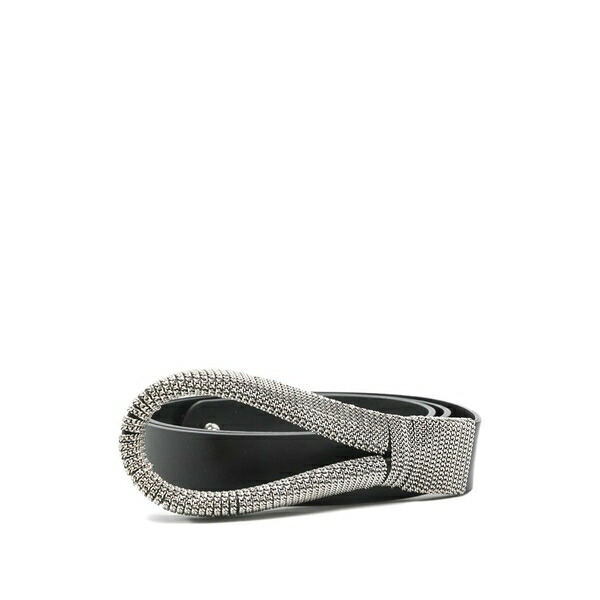 オルチアーニ レディース 三尺帯 付属物 Chain-embellished leather belt Black
