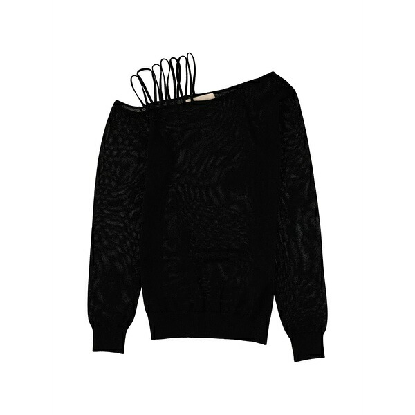 サーカス・ホテル レディース ニット&セーター アウター Shoulder strap long-sleeve sweater Black|asty