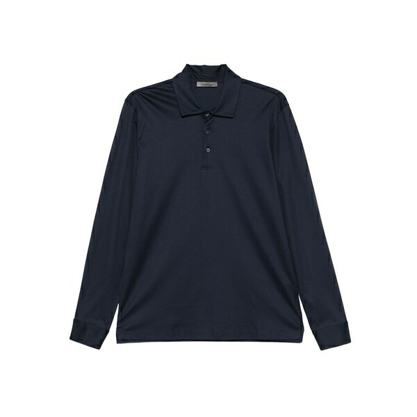 コルネリアーニ メンズ ポロシャツ トップス Long-sleeve polo shirt Black|asty