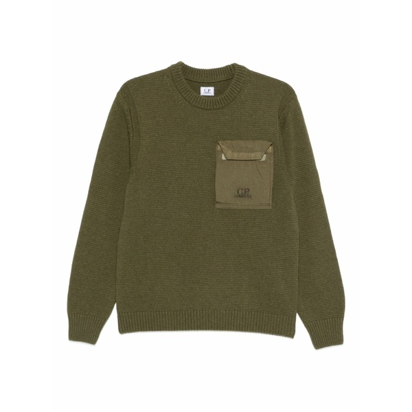 シーピーカンパニー メンズ ニット&セーター アウター Chest-pocket sweater Green|asty