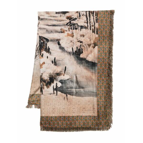ピエール＝ルイ・マシア レディース えり巻き・袈裟・えり巻き 付属物 Alopie printed fringed scarf Brown