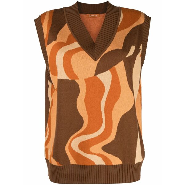 レジーナ・ピョウ レディース ニット\u0026セーター アウター Frida abstract-pattern knit vest Brown