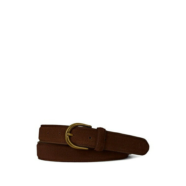 ラルフローレン メンズ 胴締め 付属品 Suede buckle belt Brown