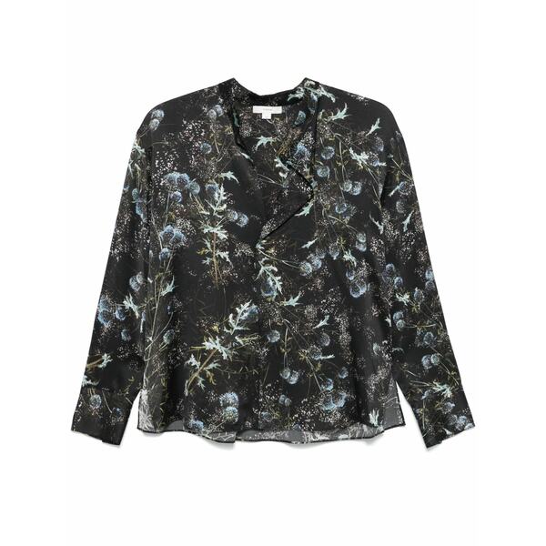 ヴィンス レディース シャツ トップス Thistle silk blouse Black｜asty