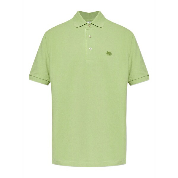 エトロ メンズ スポーツシャツ トップス Logo-embroidered polo shirt Green