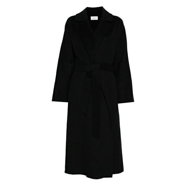 パロッシュ レディース 厚地の外套 アウター Belted coat Black