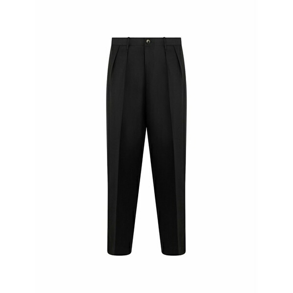 野球クラブ はたご屋 ザ 昼まえ メンズ 心地好いズボン下 ボトムス Pleated-front trousers Black