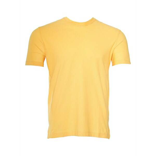 足がかり赤いこと メンズ プルオーバー トップス Cotton crew-neck t-shirt Yellow