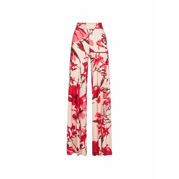 チアラ・ボニ・プティ・ローブ レディース カジュアルパンツ ボトムス Floral-print high-waisted trousers Red