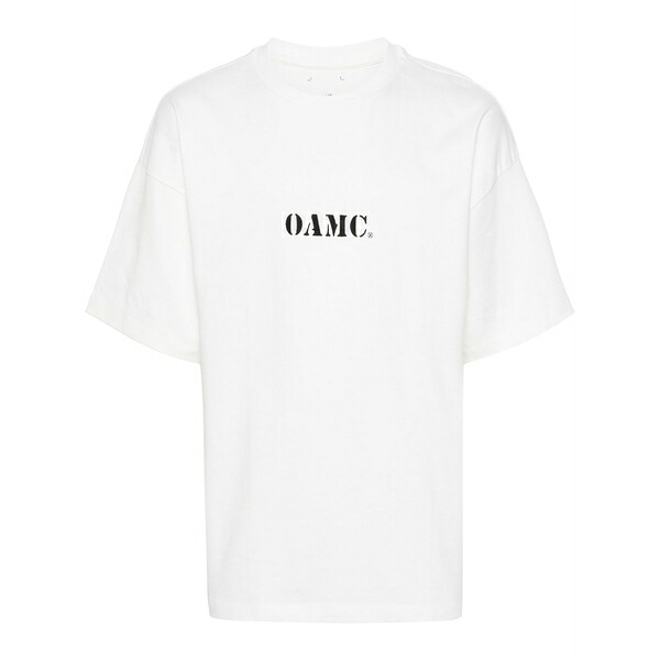 オーエーエムシー メンズ Tシャツ トップス Logo-print organic t-shirt White｜asty
