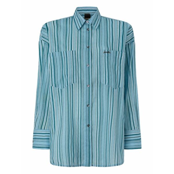 ピンコ レディース シャツ トップス Striped shirt Blue