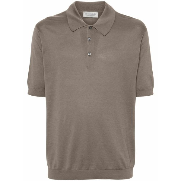 ジョンスメドレー メンズ スポーツシャツ トップス Isis knitted cotton polo shirt Neutrals メンズファッション-トップス-ポロシャツ