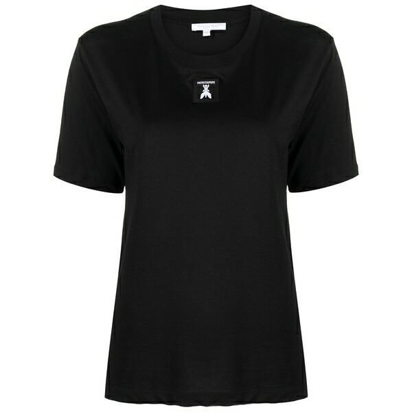 パトリツィア ペペ レディース Tシャツ トップス Logo-patch cotton t-shirt Black｜asty