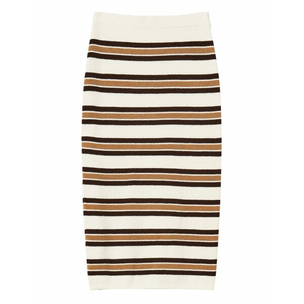 ツインセット レディース スカート ボトムス Striped knit midi skirt White｜asty
