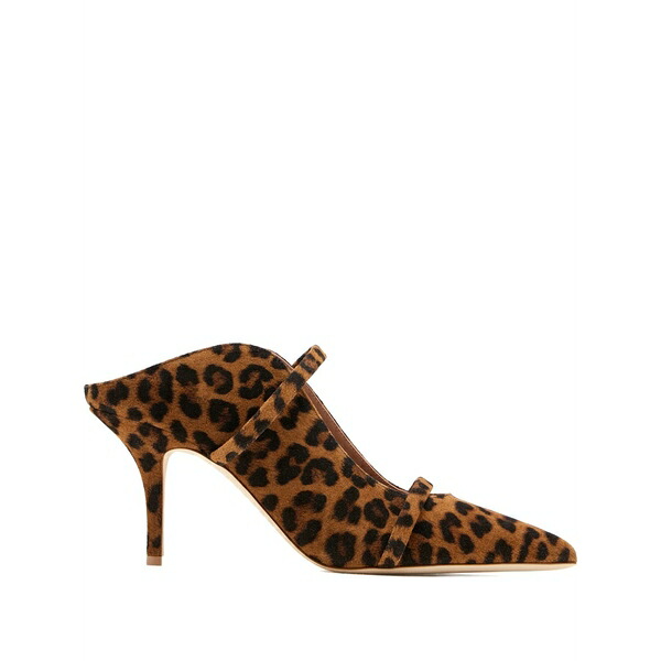 マローンスリアーズ レディース サンダル シューズ Leopard strap mules Brown