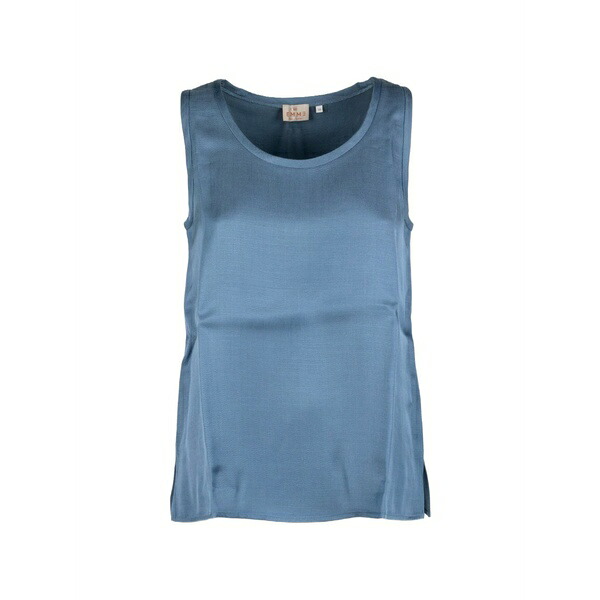 マレーラ レディース カットソー トップス Satin-finish sleeveless top Blue