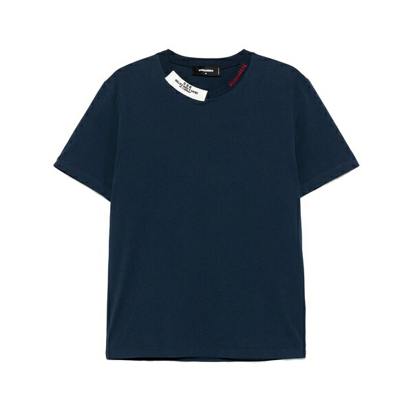 ディースクエアード メンズ ティーシャツ トップス Logo-embroidered t-shirt Blue