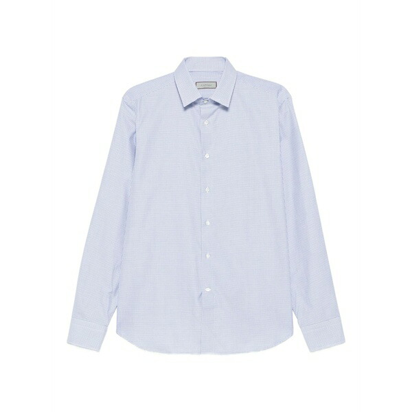 カナーリ メンズ プルオーバー トップス Checked cotton shirt Blue